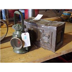 1955 Army Railway Signal Lamp in Bullet Box