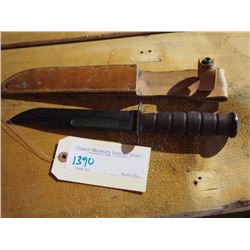 Knife, 12" long, Marked USMC - Casmillus N.Y. With Sheath