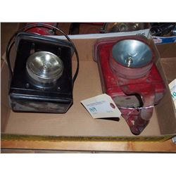 Vintage Battery Lamps, Pair