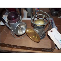 USA Railway Battery Lanterns, Pair
