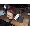 Image 1 : Fibre Glass Miners Helmet With Battery Head Lamp