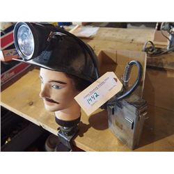 Fibre Glass Miners Helmet With Battery Head Lamp