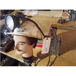 Fibre Glass Miners Helmet With Battery Head Lamp