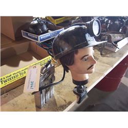 Fibre Glass Miners Helmet With Battery Head Lamp