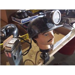 Fibre Glass Miners Helmet With Battery Head Lamp