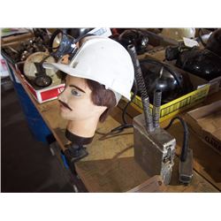 Fibre Glass Miners Helmet With Battery Head Lamp