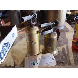 Small Brass Blow Torches, Pair