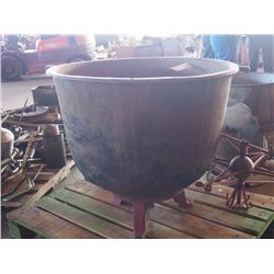 Very Large Cast Iron, 60 Gal Cauldron, Cracked