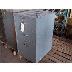 3 Drawer Metal Cabinet, 32" Tall