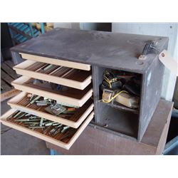 Metal Cabinet, Filled With Electrical Testing Parts, 24"x15"x13"