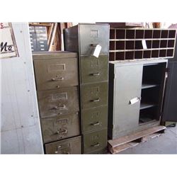 Stack of 5 Letter Metal File Boxes
