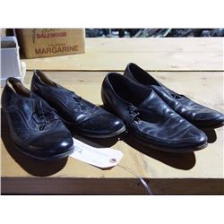 Men's Vintage Black Leather Shoes (2 Pair) Size 12, Used