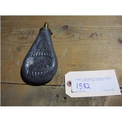 Pewter Powder Flask w/ Dog Scene - CHOICE OF 3