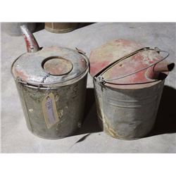 Galvanized Pails With Pour Spouts, Pair