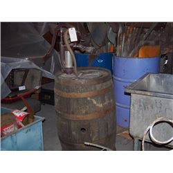 Cistern Pump on Oak Barrel With Extra Handle