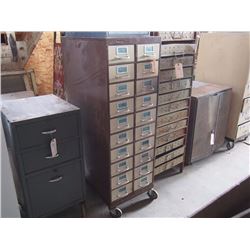 20 Drawer Metal Shop Cabinet on wheels, 56" Tall