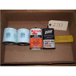 Box Misc. Oil Tins, Texaco Filters