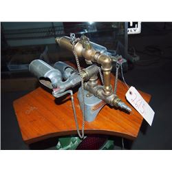 James Stewart Folk Art 4 Steam Whistle Display (Working)