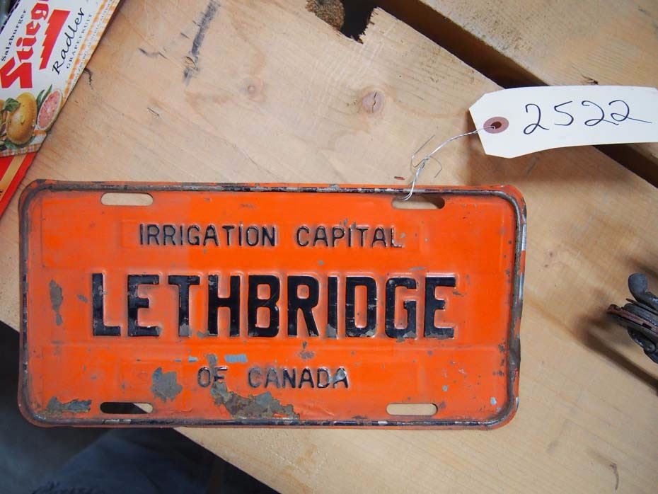 Lethbridge Licence. Plate Bodnarus Auctioneering