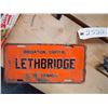 Image 1 : Lethbridge Licence. Plate