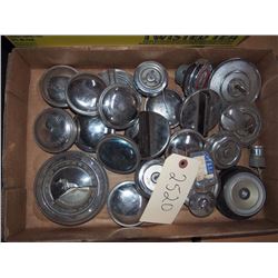 Box of Various Chromed Gas Caps