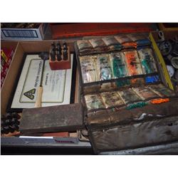 Various Small Engine Parts (Sharpening Stone, Steel Lettering, Zip Ties)