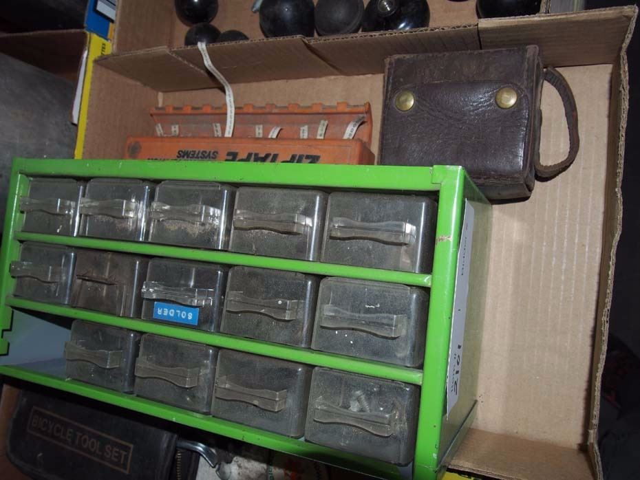 Various Small Engine Parts (Canadian Brass Compass, Zip tape