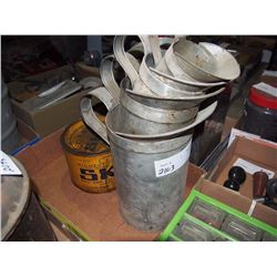 Various Small Engine Parts (Oil Cans 4, SFK Bearing Grease Can)