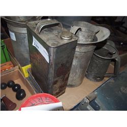 Various Small Engine Parts (Oil Cans 3, Stanolax Can)
