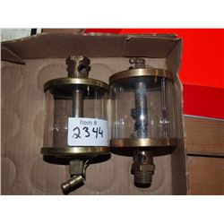 Large Brass Engine Oilers, Pair