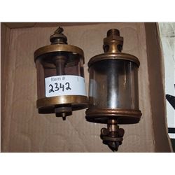 Large Brass Engine Oilers, Pair