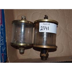 Large Brass Engine Oilers, Pair