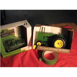 1/16 1949 John Deere model AR tractor & 1/64 John Deere 9610 combine