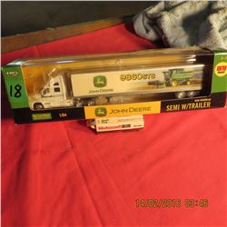 1/64 John Deere semi/parts truck w/ 9860 combine photo