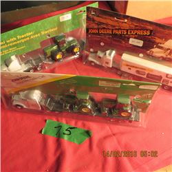 3 - John Deere Semi trucks 1/64 scale