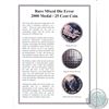 Image 1 : RCM Issue: *RARE* 2000 Canada Map Mule 25-cent with Informational card with Bonus Caribou 25-cent an