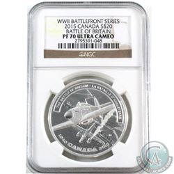 RCM Issue: 2015 Canada $20 WWII Battlefront Series - Battle of Britain NGC Certified PF-70 Ultra Cam