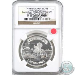 RCM Issue: 2013 Canada $5 Canadian Bank Notes Canadian Bank of Commerce Seascape and Youth NGC Certi
