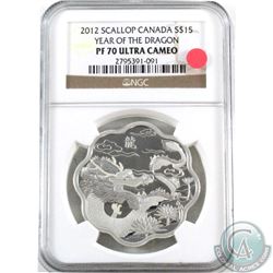 RCM Issue: 2012 Canada $15 Lunar Lotus Year of the Dragon NGC Certified PF-70 Ultra Cameo (TAX Exemp