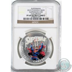 RCM Issue: 2015 Canada $20 Superman #28 NGC Certified PF-69 Ultra Cameo (TAX Exempt)