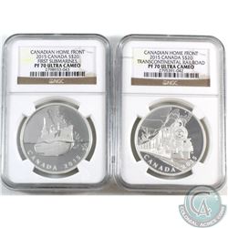 RCM Lot: 2x 2015 Canada $20 Canadian Home front Series Fine Silver Coins NGC Certified PF-70 Ultra C