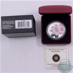 RCM Issue: 2012 Canada $20 Fine Silver Coin Rhododendron Wildflower - #3 coin in the Series. (TAX Ex