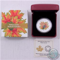 RCM Issue: 2014 Canada $20 Fine Silver Glow-in-the-Dark Maple Leaves Coin (TAX Exempt)