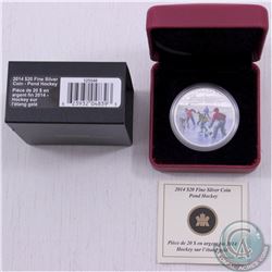 RCM Issue: 2014 Canada $20 Pond Hockey Fine Silver Coin (TAX Exempt)