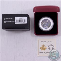 RCM Issue: 2015 Canada $20 Wolf Fine Silver Coin (TAX Exempt) - outer box is tattered.