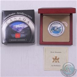 RCM Issue: 2003 $20 Canadian Rockies Coloured Coin (TAX Exempt). Please note that the outer box is s