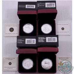 RCM Lot: 4x 2010, 2011, 2012 and 2015 Canada Commemorative Brilliant Uncirculated Silver Dollars (TA