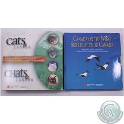 RCM Lot: 1995 50-cent Birds of Canada 4-coin set and 1999 Cats of Canada 4-coin 50-cent sets issued 