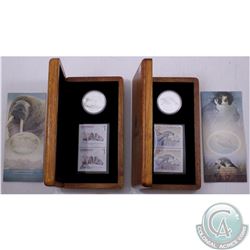 RCM Lot: 2x Coin and Stamp Sets. Included in this lot are the 2005 $5 Walrus & Calf Coin and Stamp S