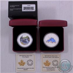 RCM Lot: 2014 Canada $20 Great Lakes: Lake Superior & 2014 Canada $20 River Rapids Fine Silver Coins